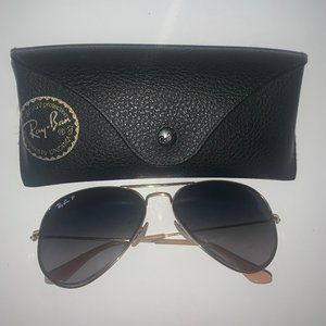 Ray-Ban Light Blue Gradient and Gold Aviators (P)